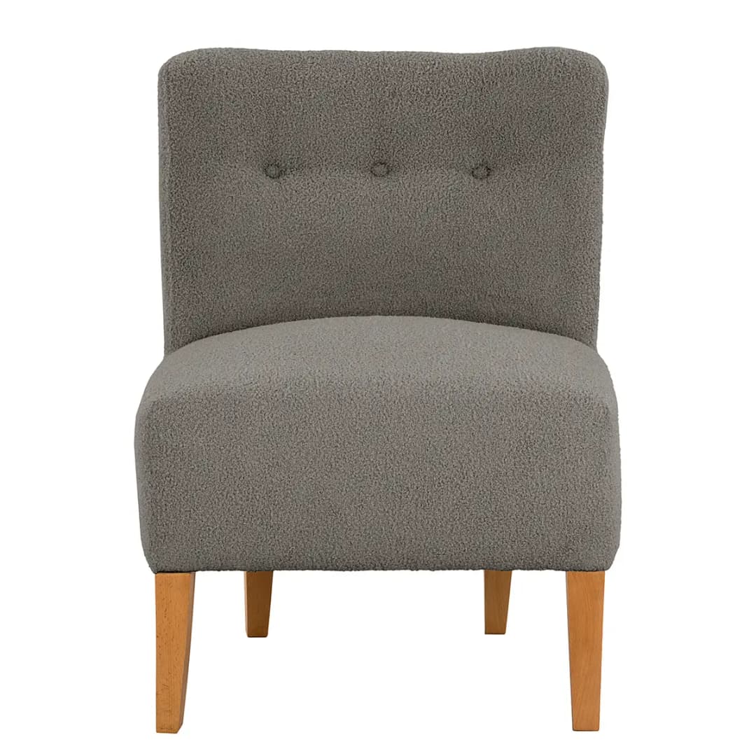 Sessel Tillet Grau Bouclé Stoff | Grau