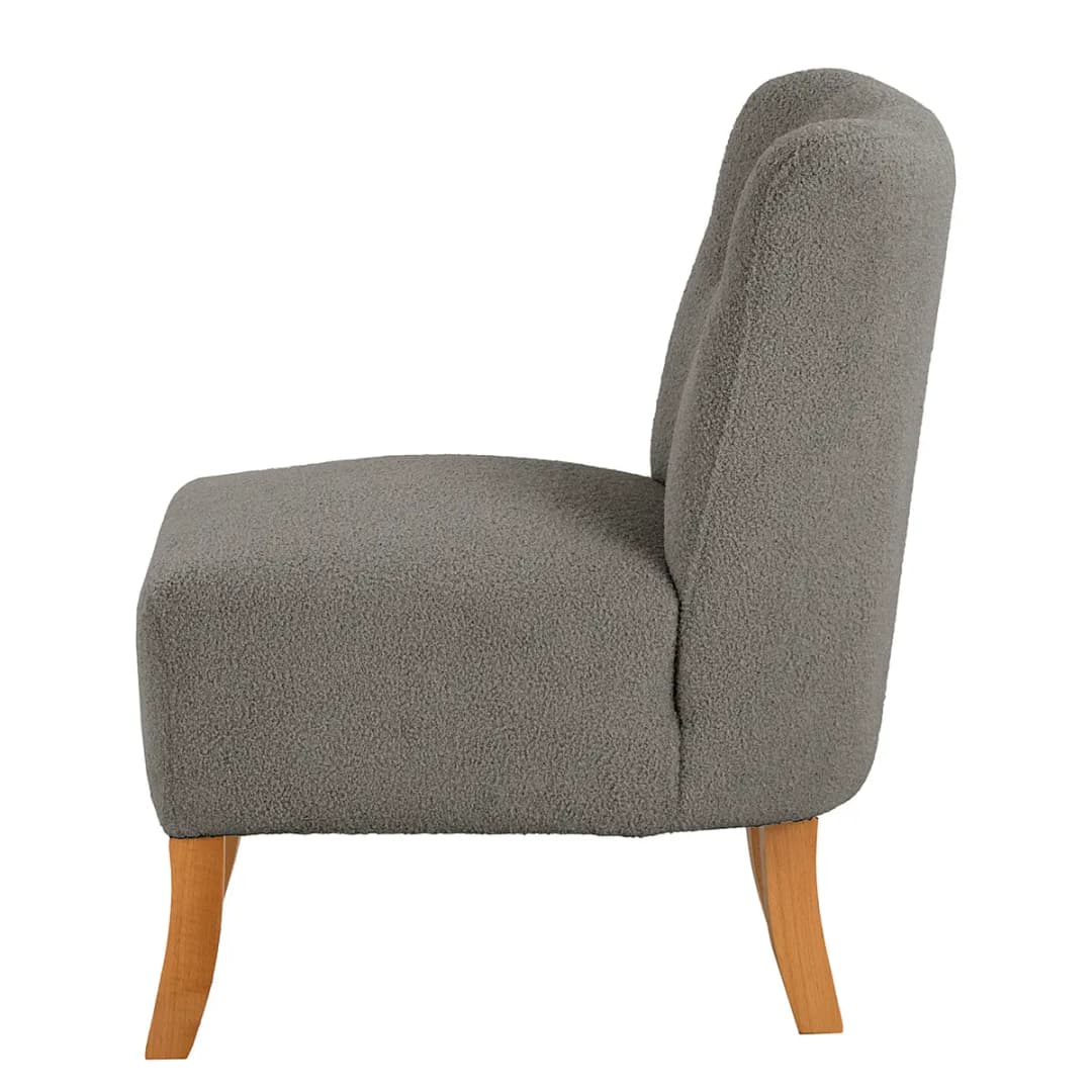 Sessel Tillet Grau Bouclé Stoff | Grau