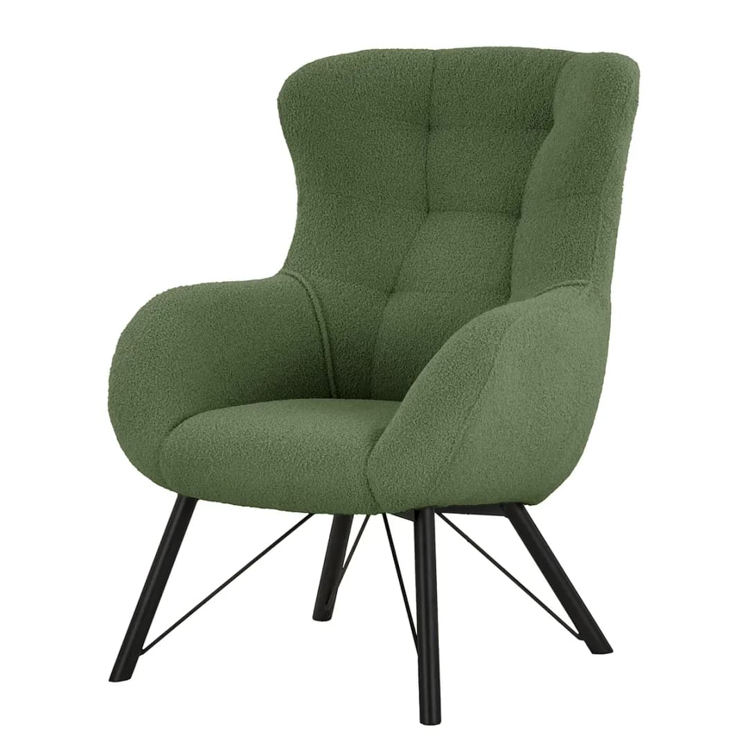 Sessel Newfield Grün Bouclé Stoff Nola | Grün