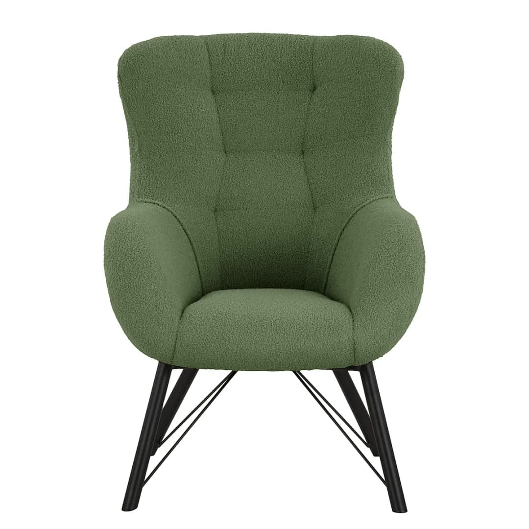 Sessel Newfield Grün Bouclé Stoff Nola | Grün