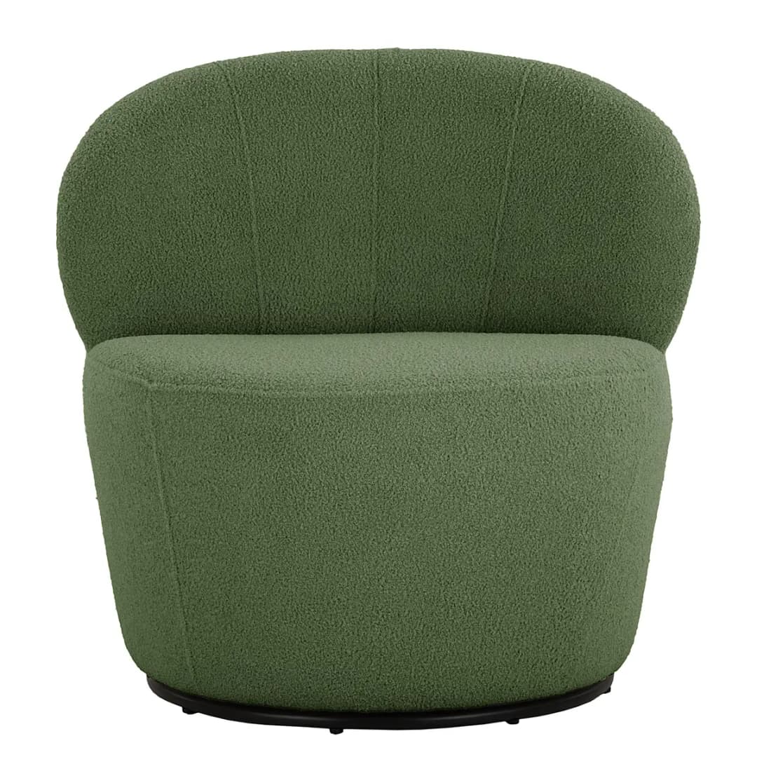 Sessel Mohim Grün Bouclé Stoff Nola | Grün
