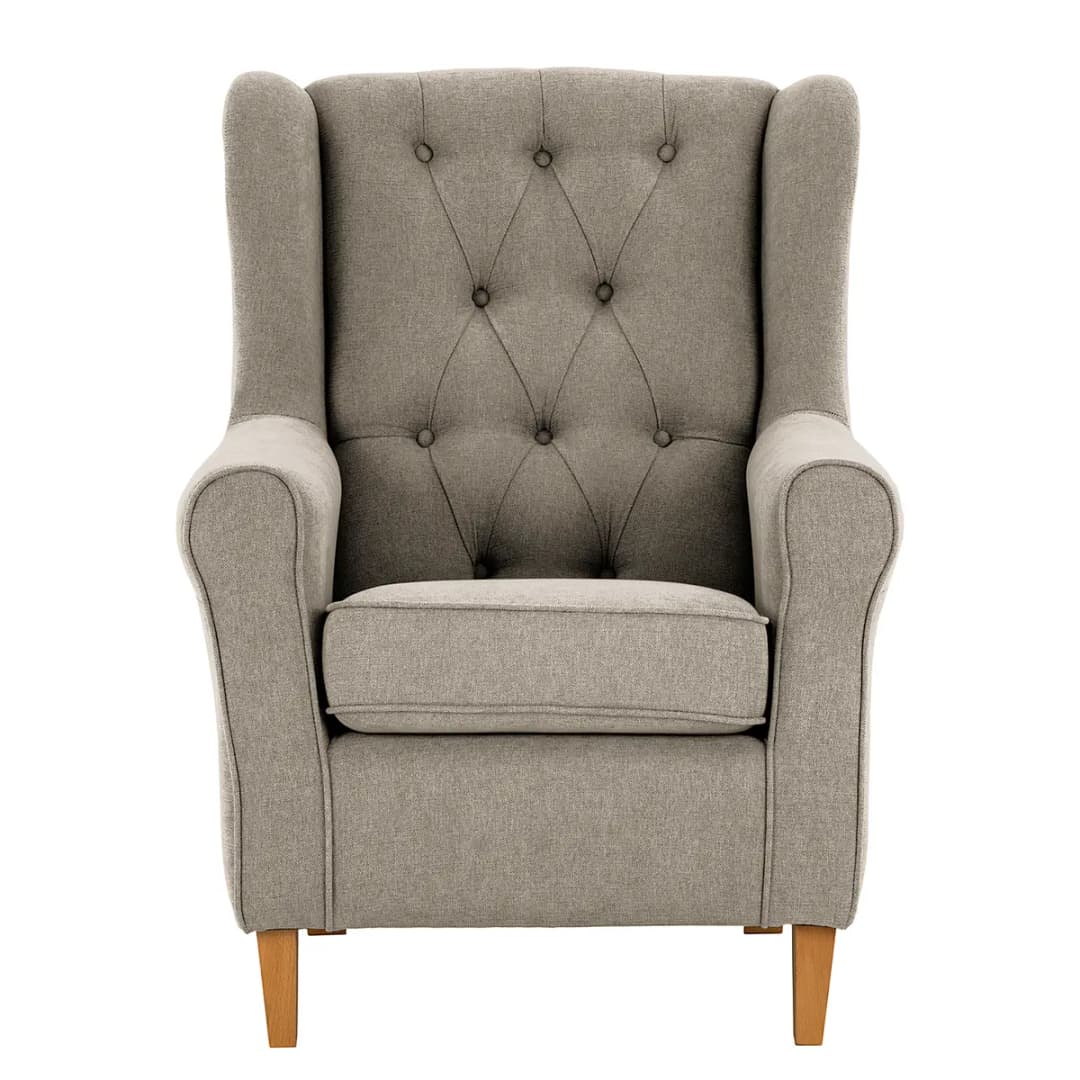 Ohrensessel Grau Webstoff Scara | Grau