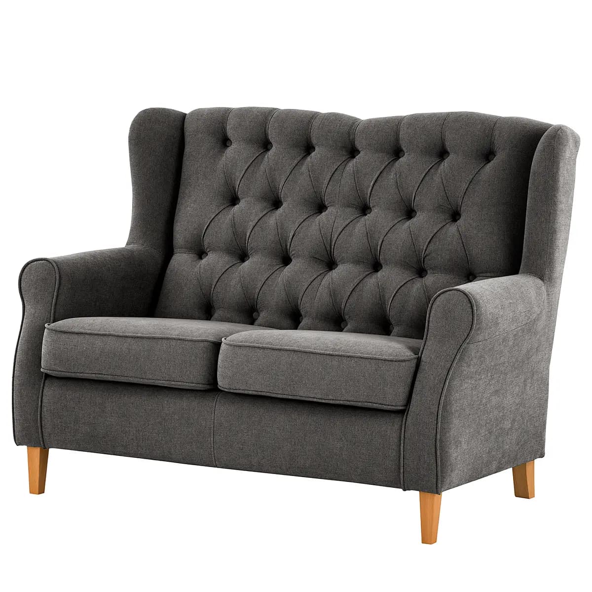 2-Sitzer Sofa Grau Webstoff Scara | Grau