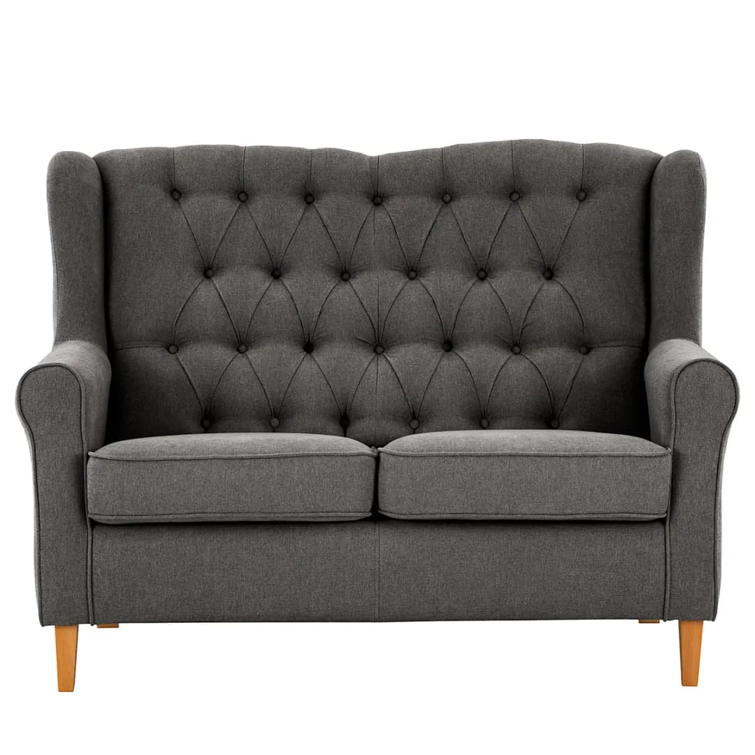 2-Sitzer Sofa Grau Webstoff Scara | Grau