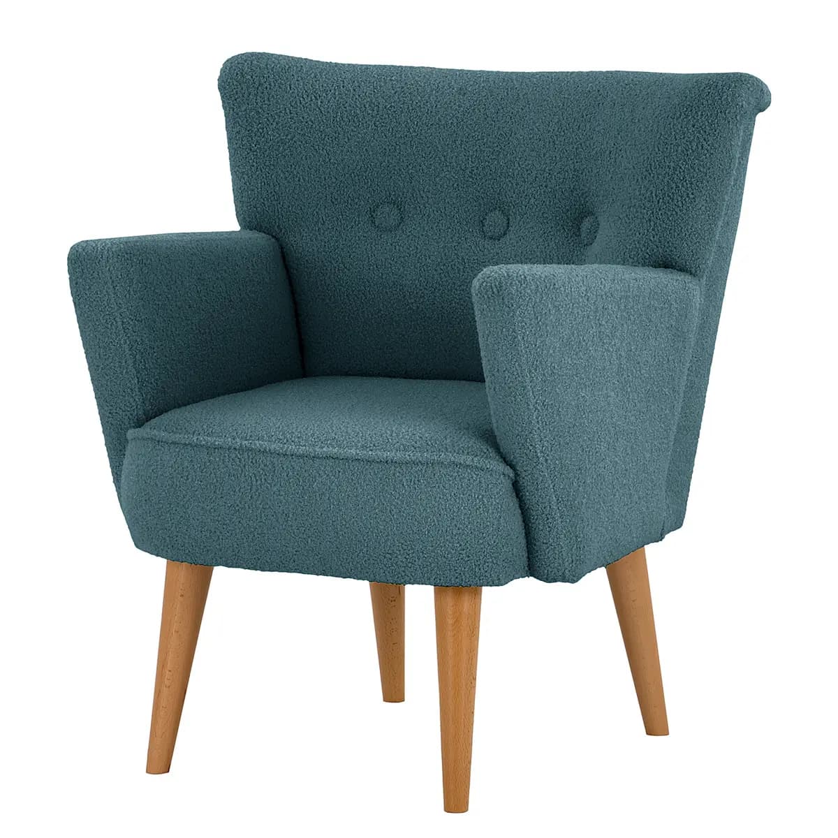 Sessel mit Armlehnen Blau Bouclé Stoff Nola | Blau