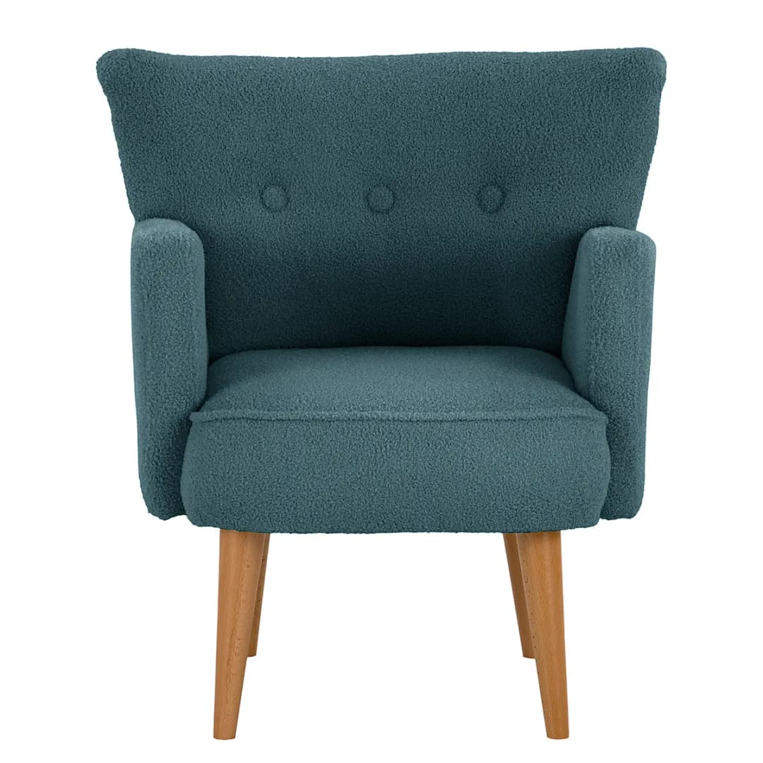 Sessel mit Armlehnen Blau Bouclé Stoff Nola | Blau