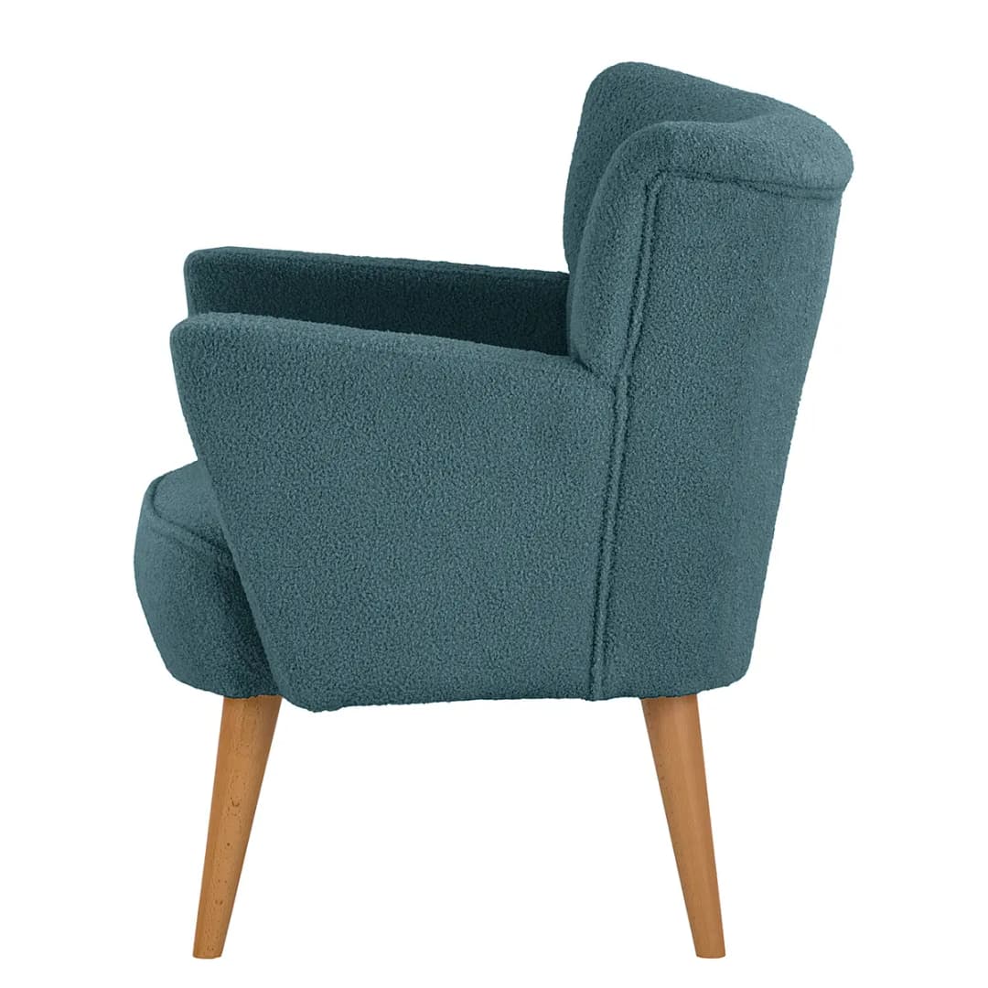 Sessel mit Armlehnen Blau Bouclé Stoff Nola | Blau