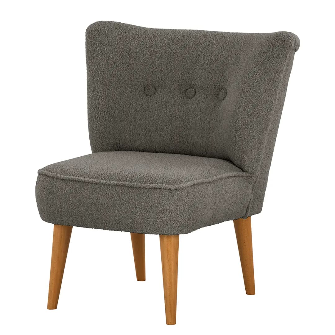 Sessel Grau Bouclé Stoff Nola | Grau