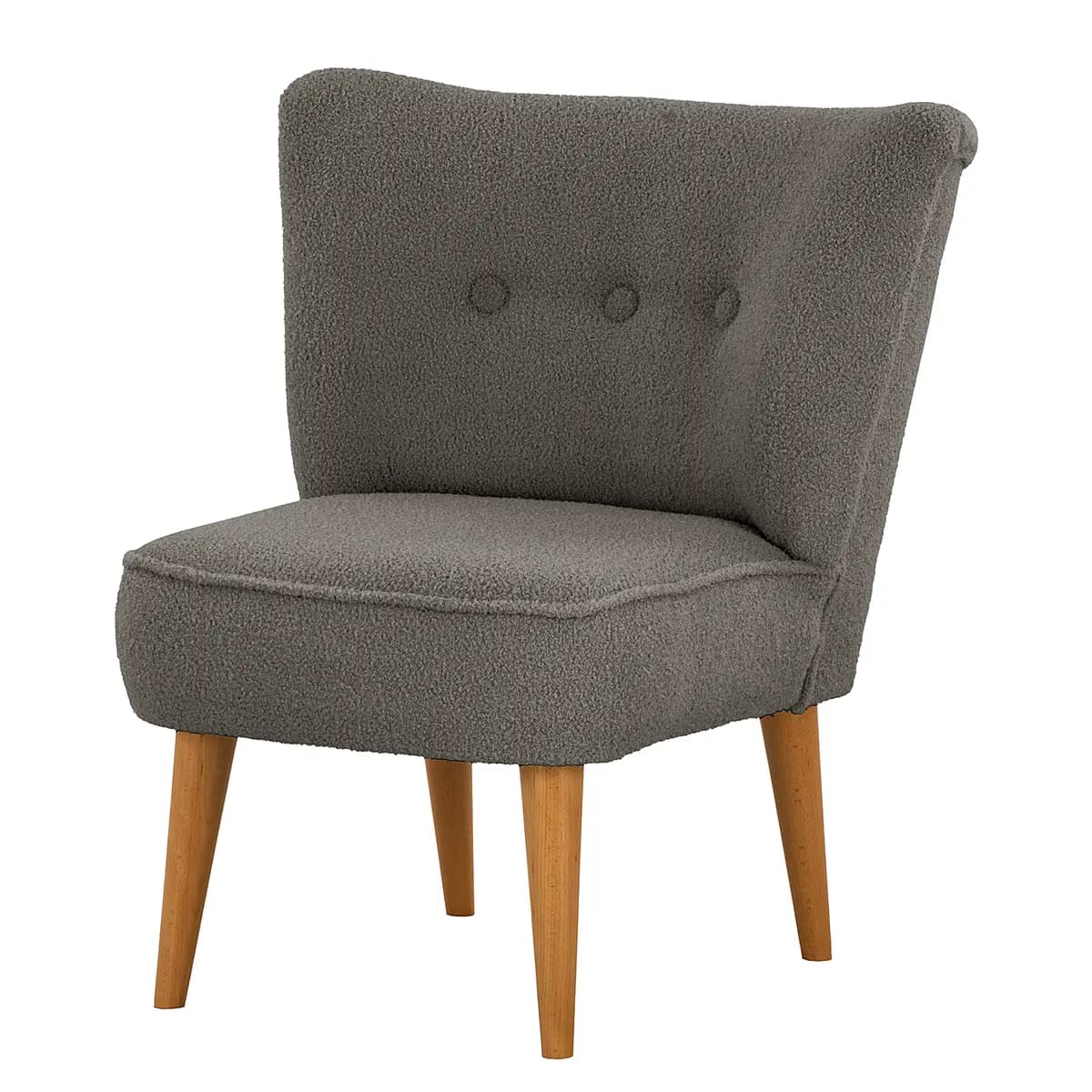 Sessel Grau Bouclé Stoff Nola | Grau