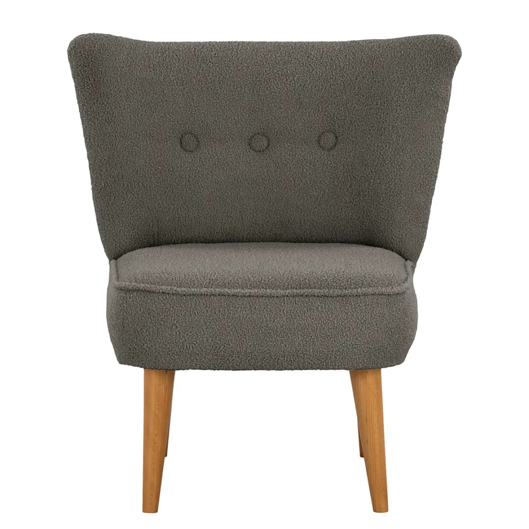 Sessel Grau Bouclé Stoff Nola | Grau