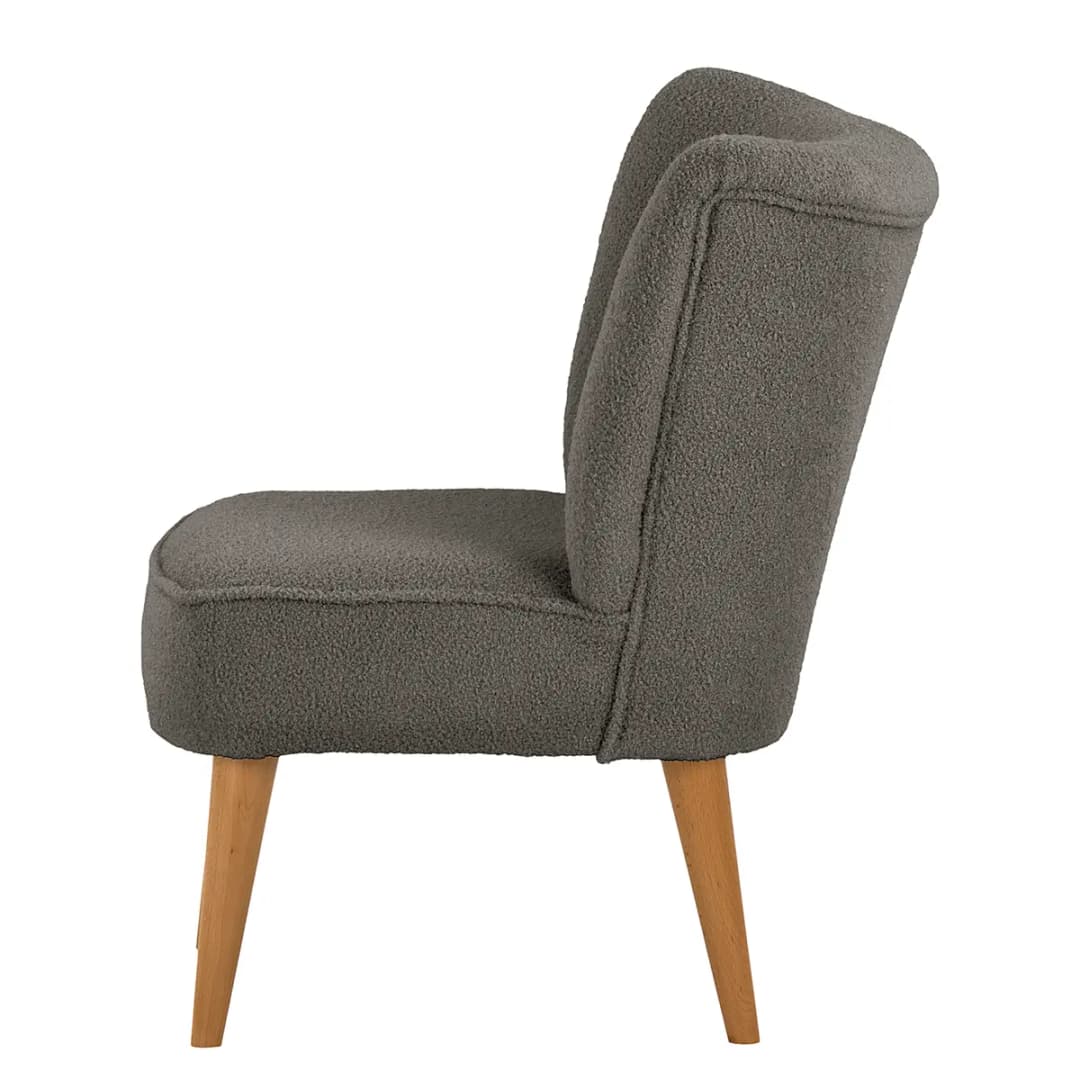 Sessel Grau Bouclé Stoff Nola | Grau