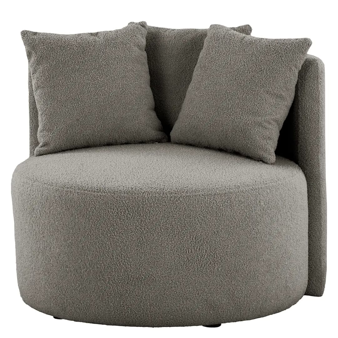 Sessel Lopala Grau Bouclé Stoff | Grau