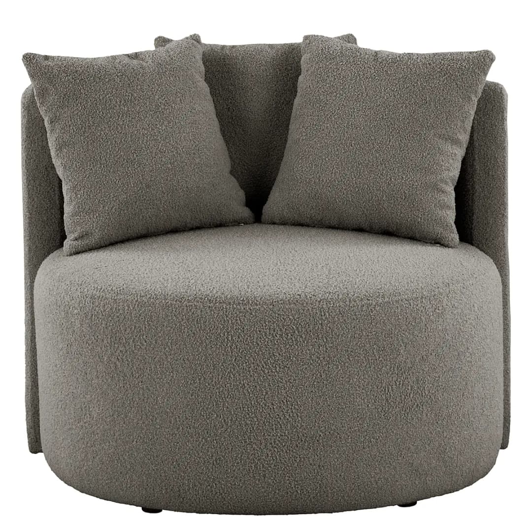 Sessel Lopala Grau Bouclé Stoff | Grau