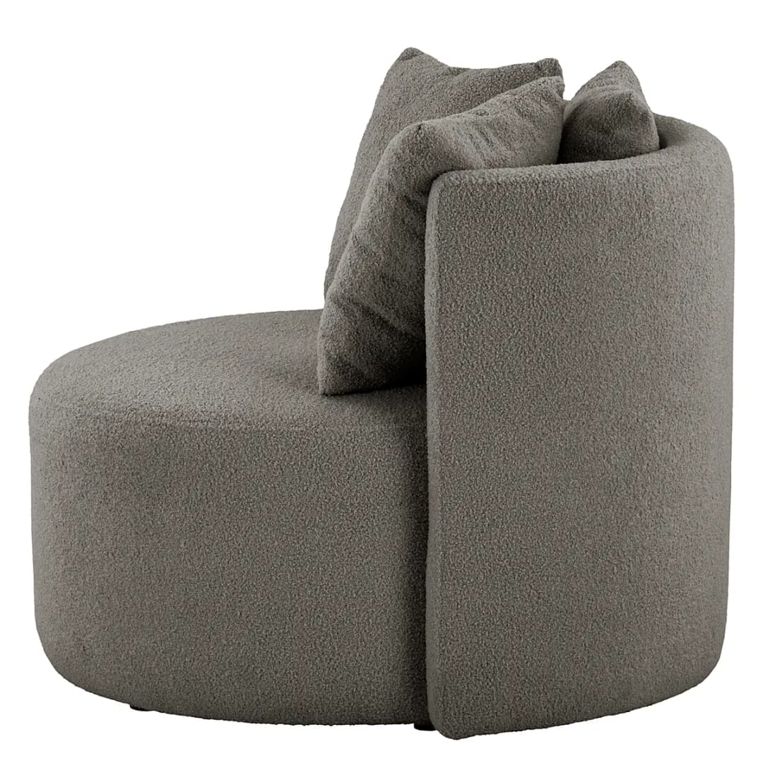 Sessel Lopala Grau Bouclé Stoff | Grau