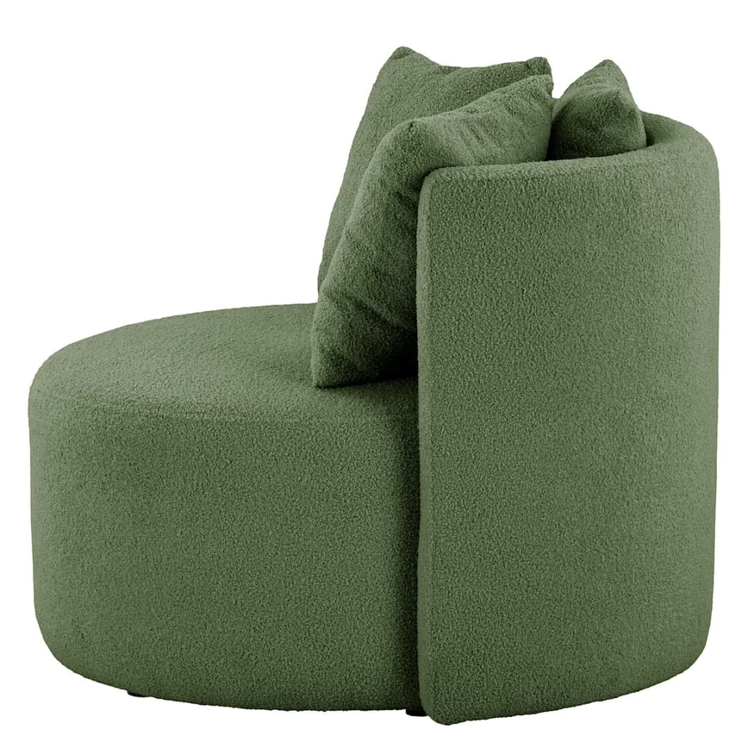 Sessel Lopala Grün Bouclé Stoff Nola | Grün