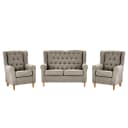 Polstergarnitur Grau Webstoff Scara | Grau