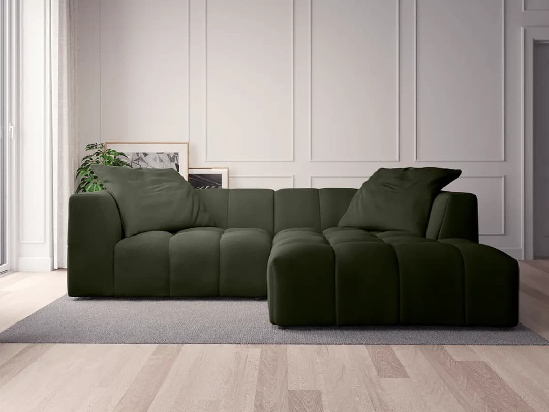 Ecksofa Grün Webstoff Saia | Grün