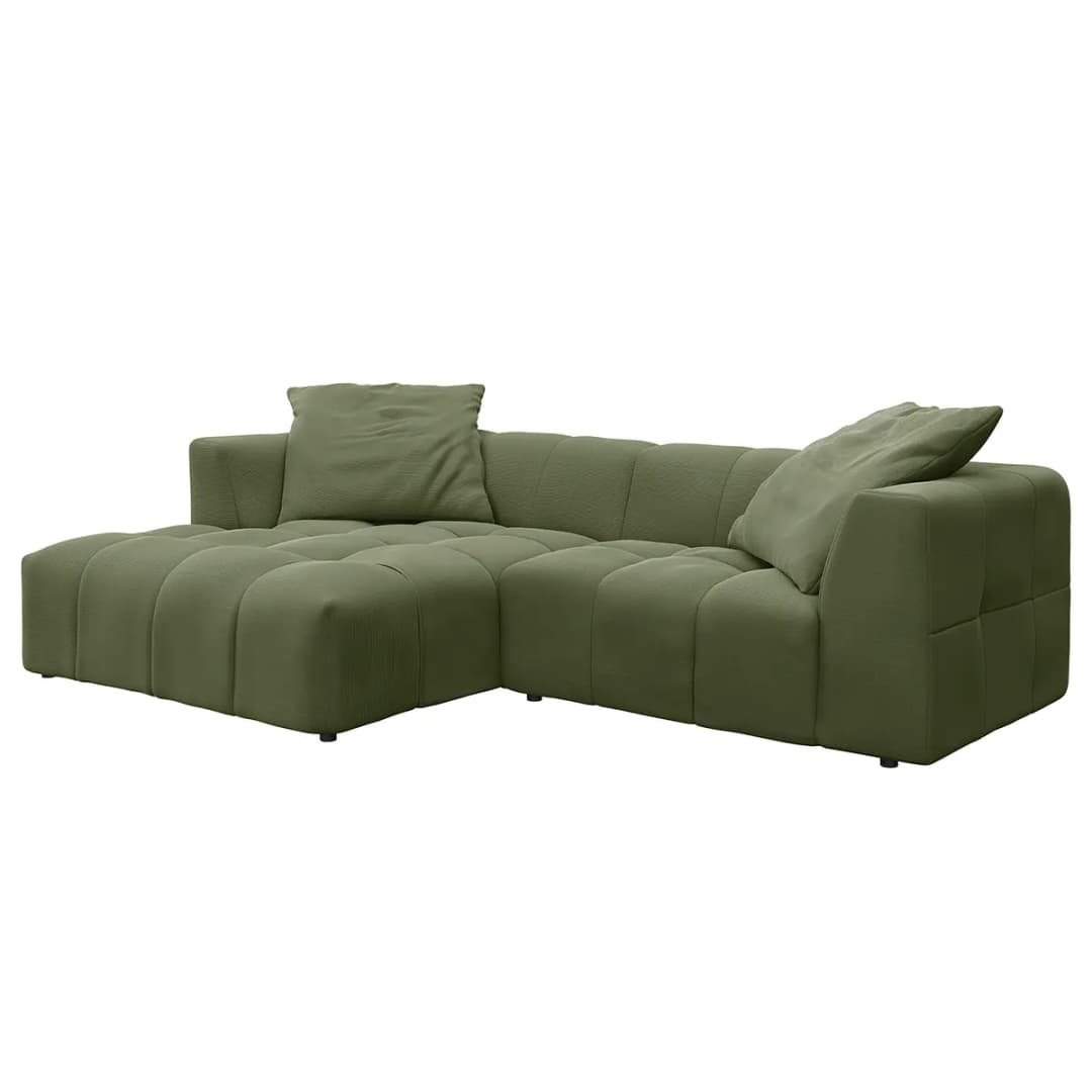 Ecksofa Grün Cordstoff Snor | Grün