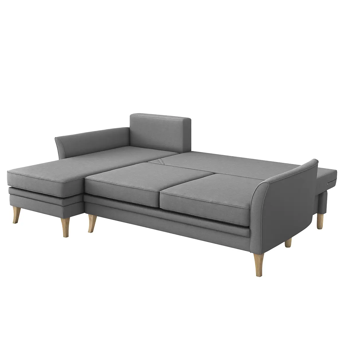 Ecksofa Estallo Grau Microfaser Sole | Grau