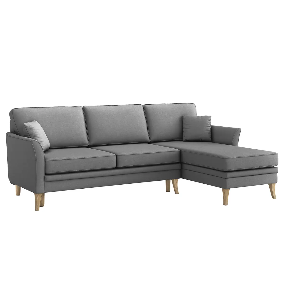 Ecksofa Estallo Grau Microfaser Sole | Grau