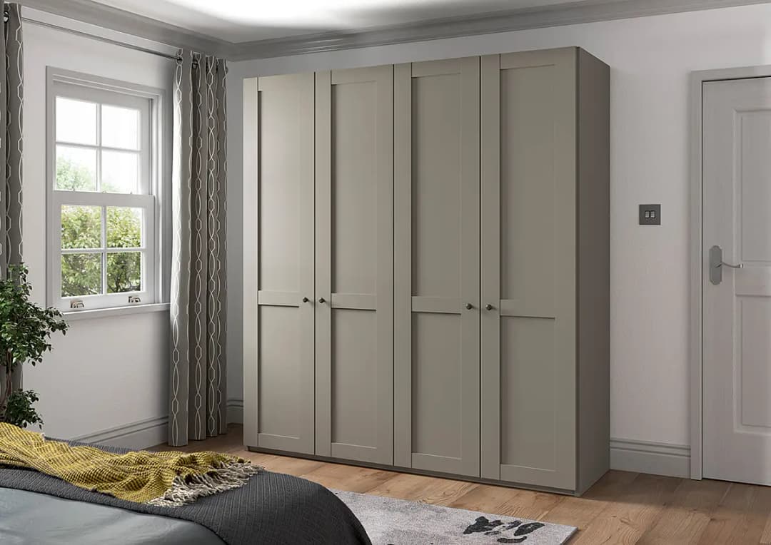 Drehtürenschrank 197cm Grau/Taupe ohne Spiegeltür/-en | Grau