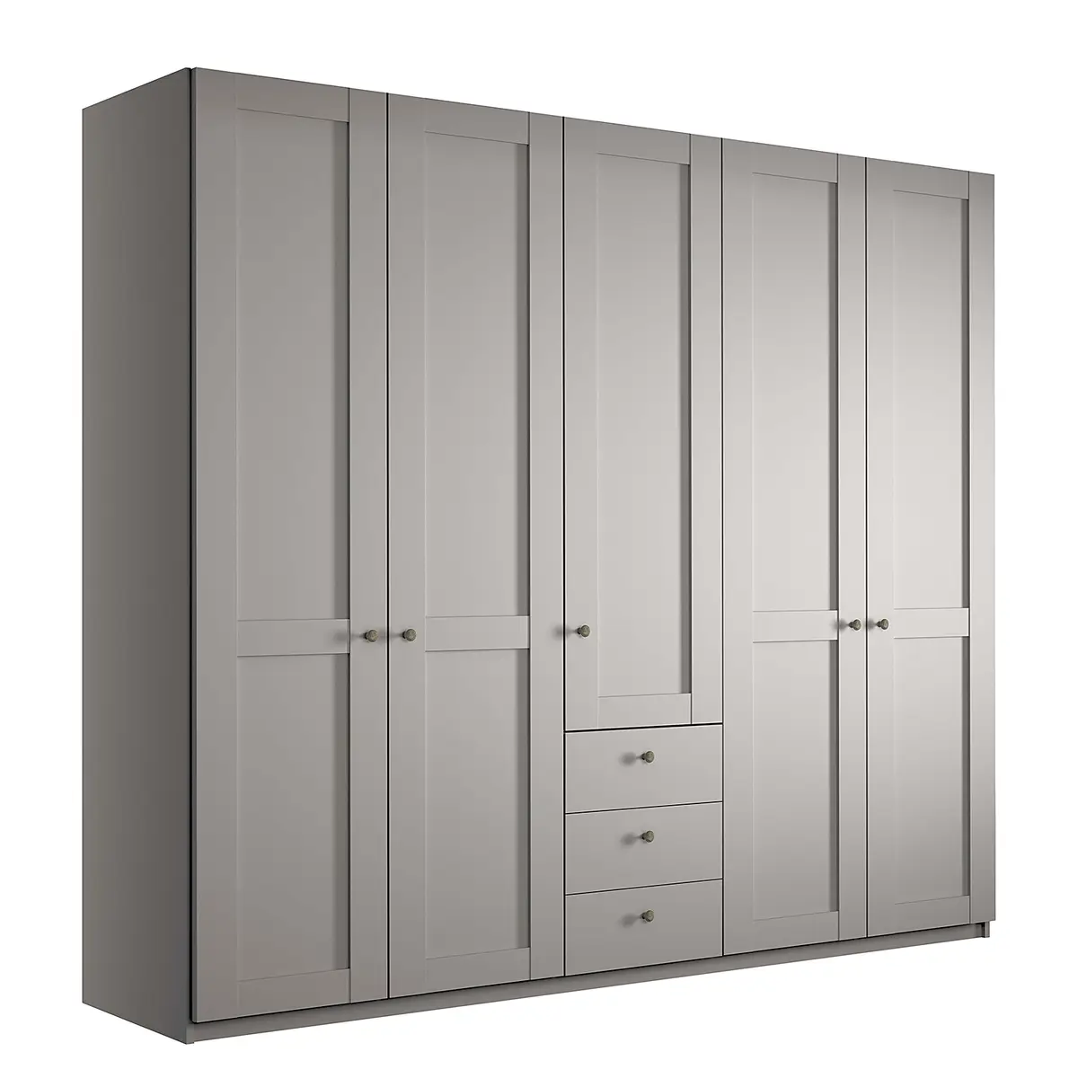Drehtürenschrank mit Schubladen 246cm Grau/Taupe ohne | Grau