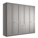Drehtürenschrank mit Schubladen 246cm Grau/Taupe ohne | Grau