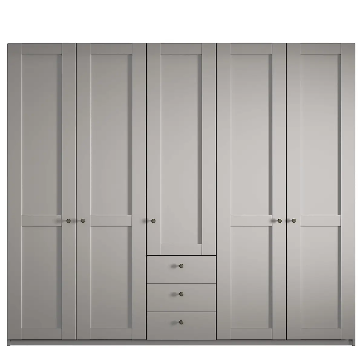 Drehtürenschrank mit Schubladen 246cm Grau/Taupe ohne | Grau