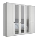 Drehtürenschrank 246cm Weiß/Weiß 3 Spiegeltüren | Weiß