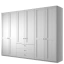 Drehtürenschrank mit Schubladen 295cm Weiß/Weiß ohne | Weiß