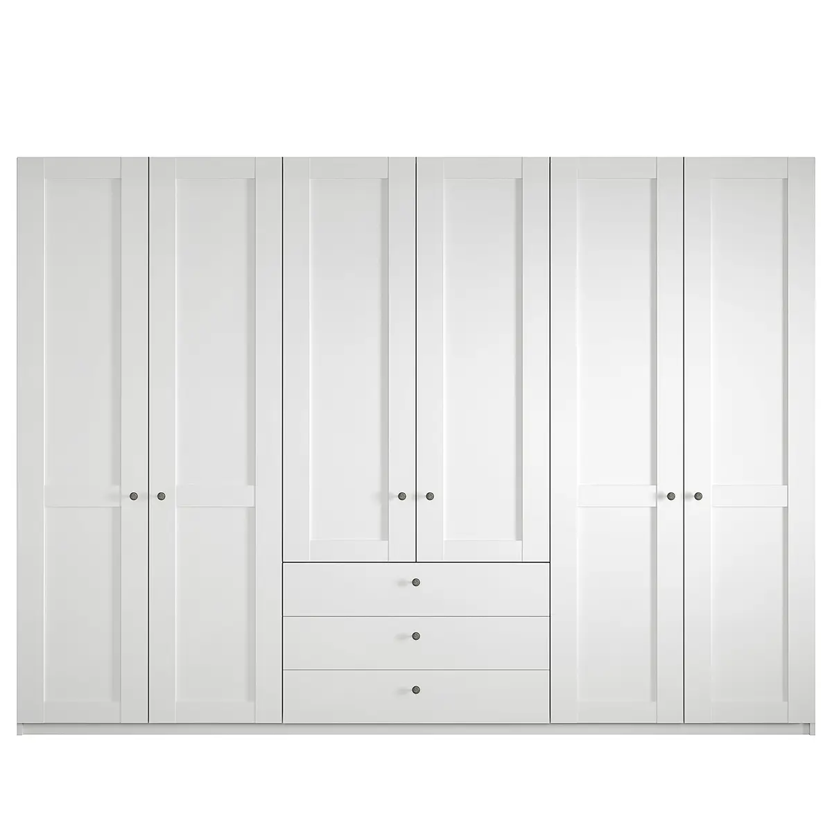Drehtürenschrank mit Schubladen 295cm Weiß/Weiß ohne | Weiß