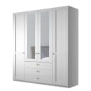 Drehtürenschrank mit Schubladen 197cm Weiß/Weiß mit | Weiß