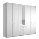 Drehtürenschrank mit Schubladen 246cm Weiß/Weiß mit | Weiß