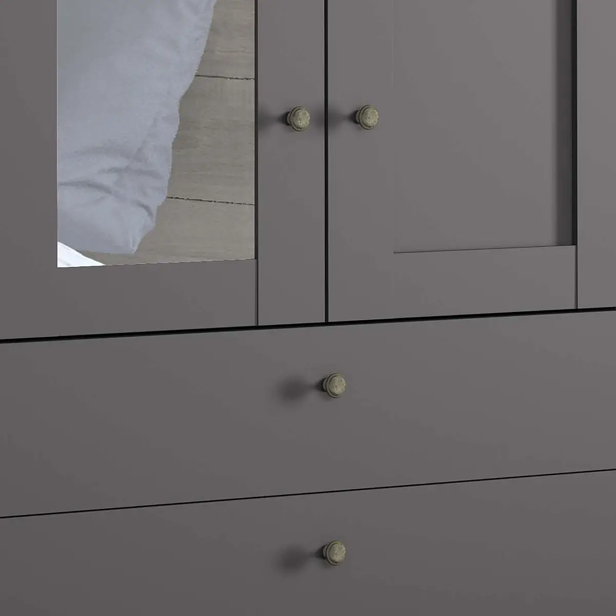 Drehtürenschrank mit Schubladen | Schwarz