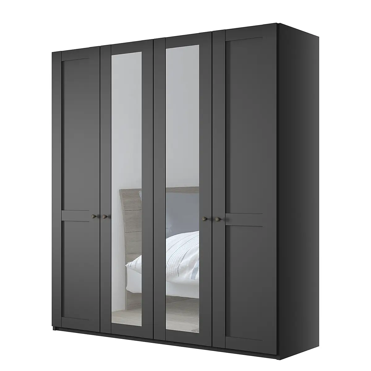 Drehtürenschrank Marlow | Schwarz