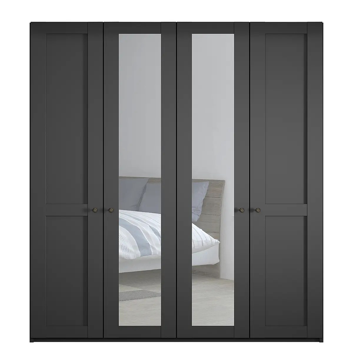 Drehtürenschrank Marlow | Schwarz
