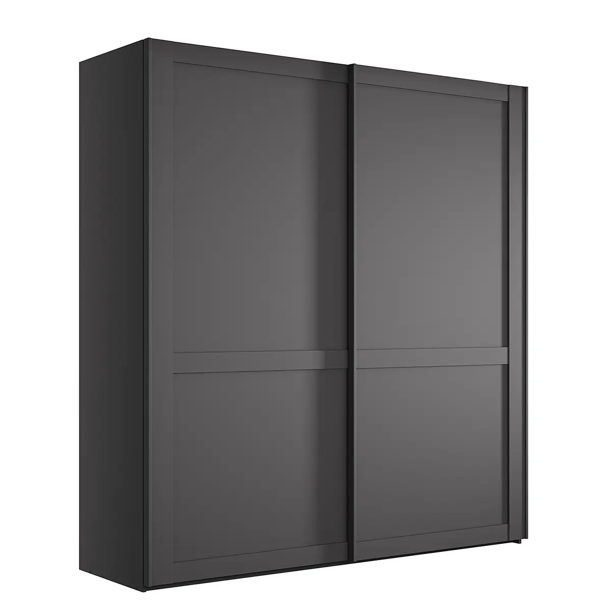 Schwebetürenschrank 197cm Schwarz/Grau/Graphit ohne | Schwarz