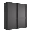 Schwebetürenschrank 197cm Schwarz/Grau/Graphit ohne | Schwarz