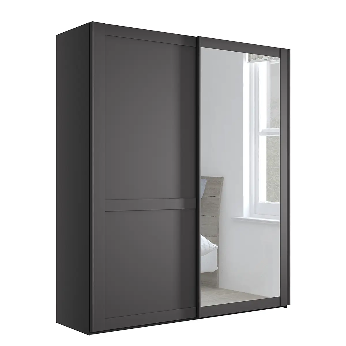 Schwebetürenschrank Marlow | Schwarz