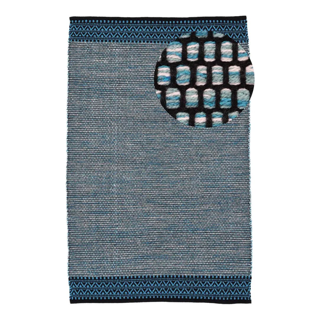 Kurzflorteppich Kelim Mia | Blau