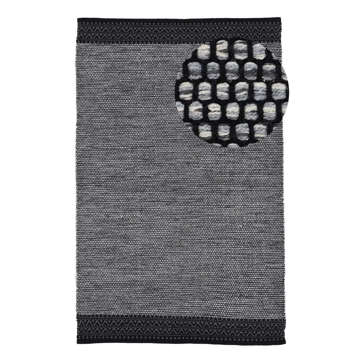 Kurzflorteppich Kelim Mia Grau/Grau 200 x 250cm Baumwollstoff