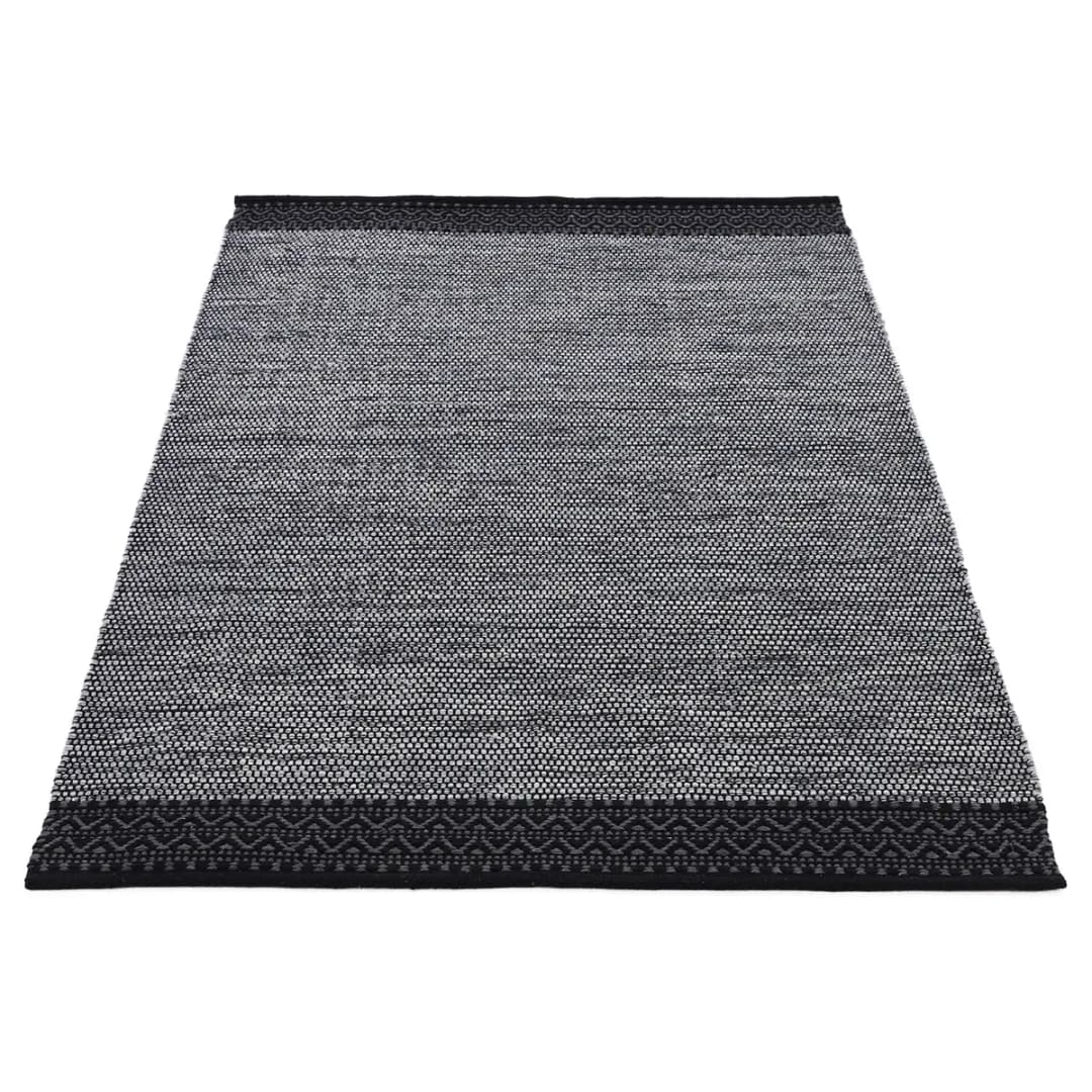 Kurzflorteppich Kelim Mia Grau/Grau 200 x 250cm Baumwollstoff