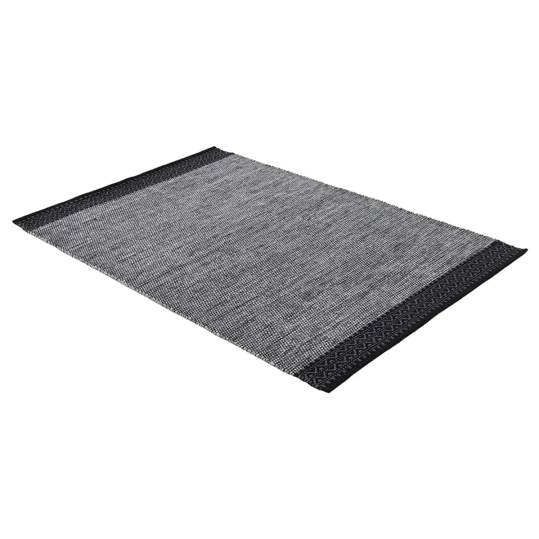 Kurzflorteppich Kelim Mia Grau/Grau 200 x 250cm Baumwollstoff