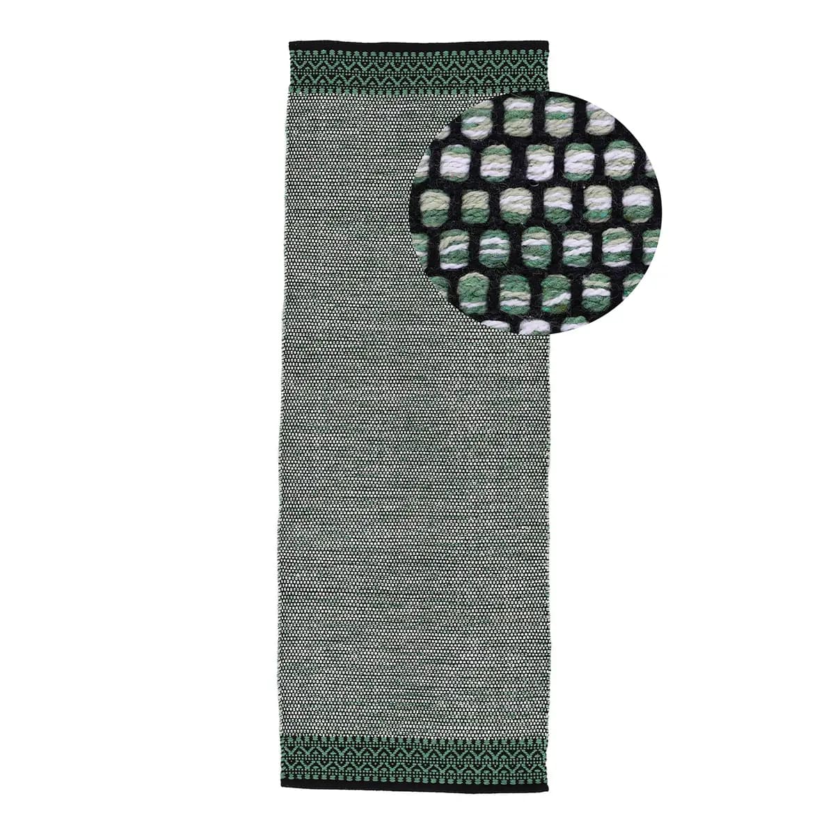Läufer Kelim Mia 75 x 240cm Grün/Grün | Grün