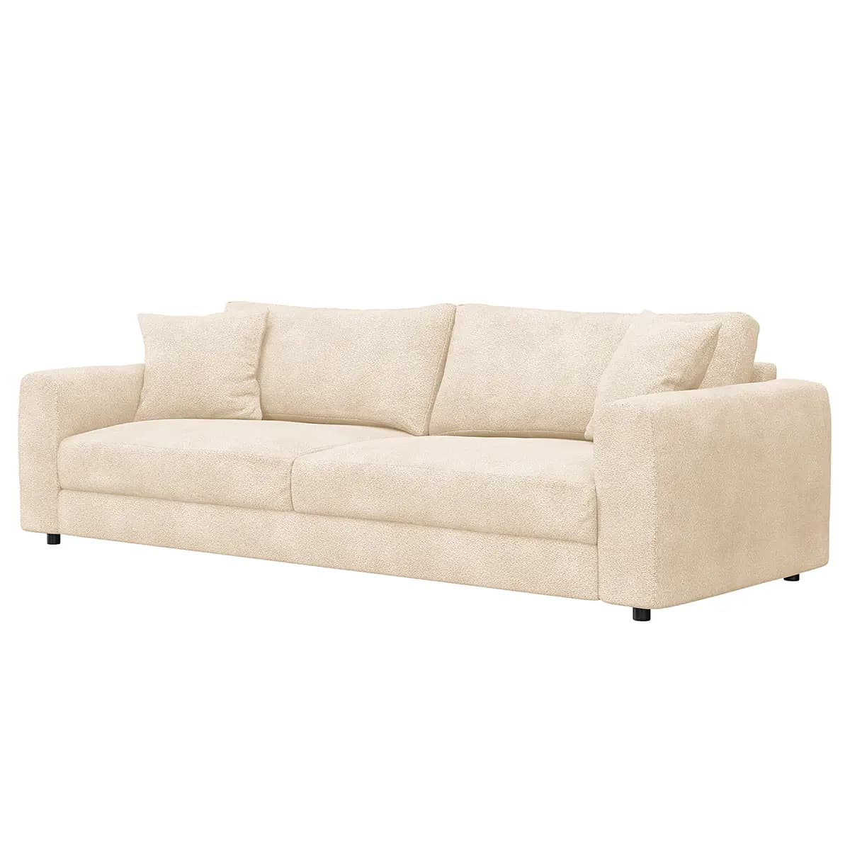 3-Sitzer Sofa Beige Teddy-Bouclé Stoff Bony | Beige