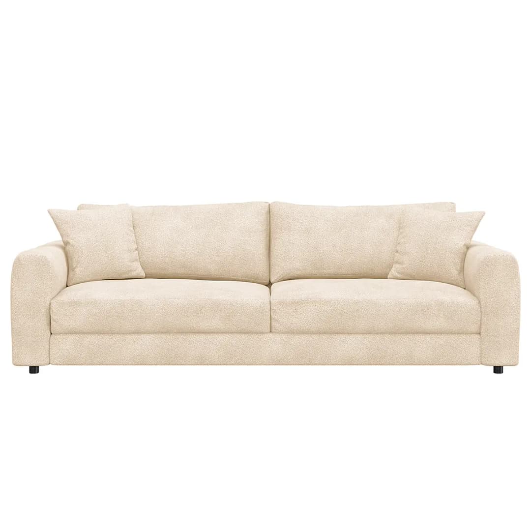 3-Sitzer Sofa Beige Teddy-Bouclé Stoff Bony | Beige