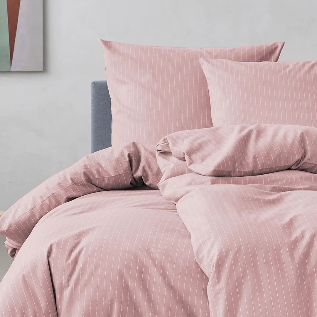 Biber Bettwäsche Set 200x200 cm | Rosa