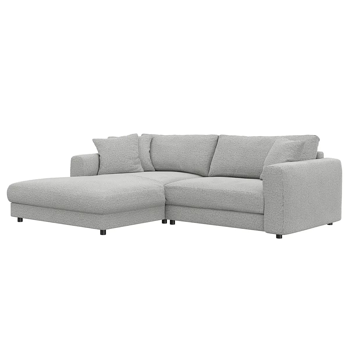 Ecksofa mit Longchair Grau/Hellgrau Webstoff Saia | Grau