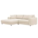 Ecksofa mit Longchair Beige/Beige Webstoff Saia | Beige