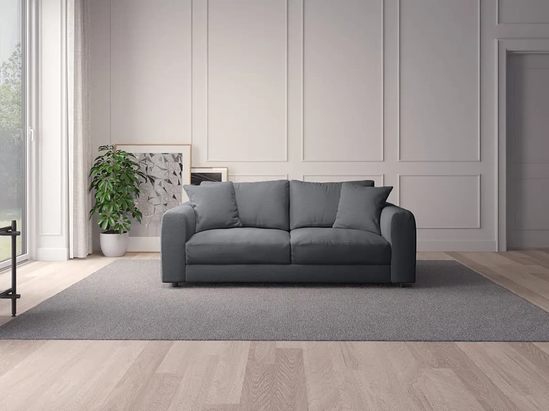 2,5-Sitzer Sofa Grau/Steingrau Webstoff Saia | Grau